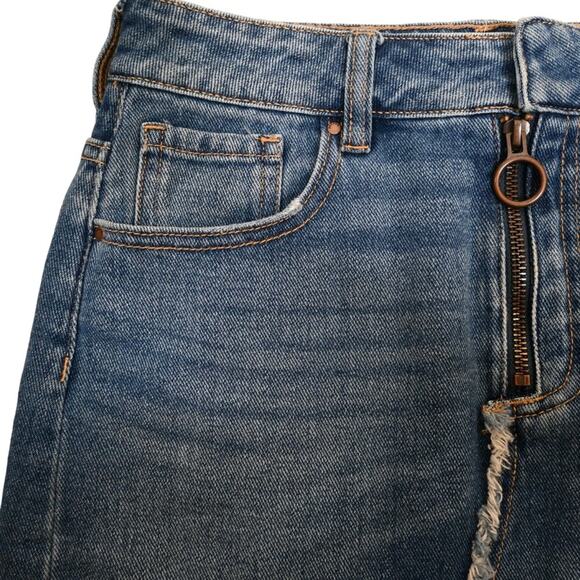 PacSun Womens 24 Denim Exposed Zipper Jean Denim Mini Skirt - Picture 4 of 9